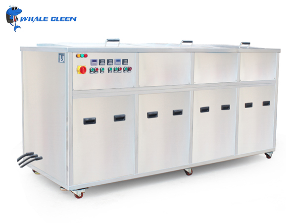Triple-tank ultrasonic cleaning machine with filter, rinse and dry, large-scale