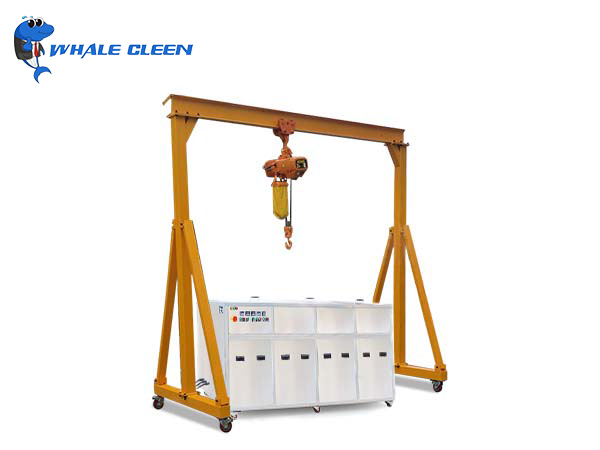 Line hoist/electric hoist multi-tank type ultrasonic cleaning machine