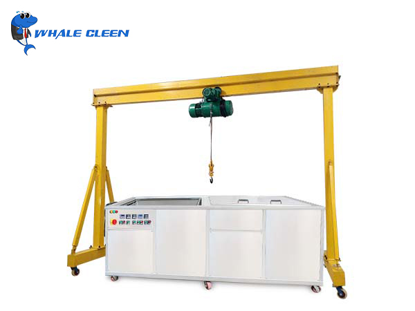 Line hoist/electric hoist multi-tank type ultrasonic cleaning machine