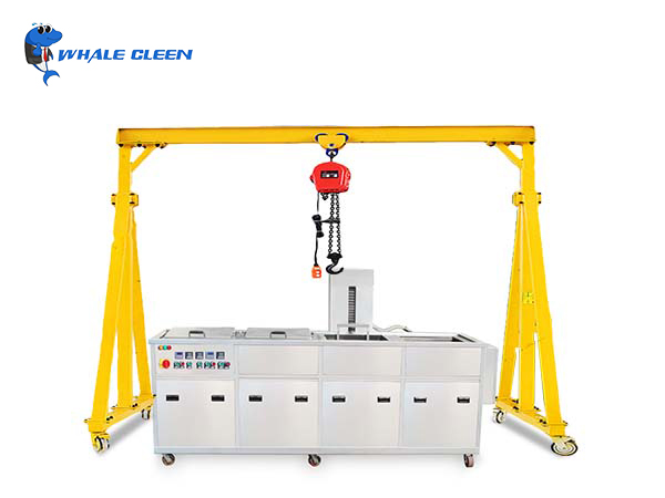 Line hoist/electric hoist multi-tank type ultrasonic cleaning machine