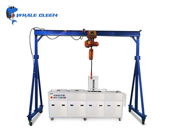 Line hoist/electric hoist multi-tank type ultrasonic cleaning machine